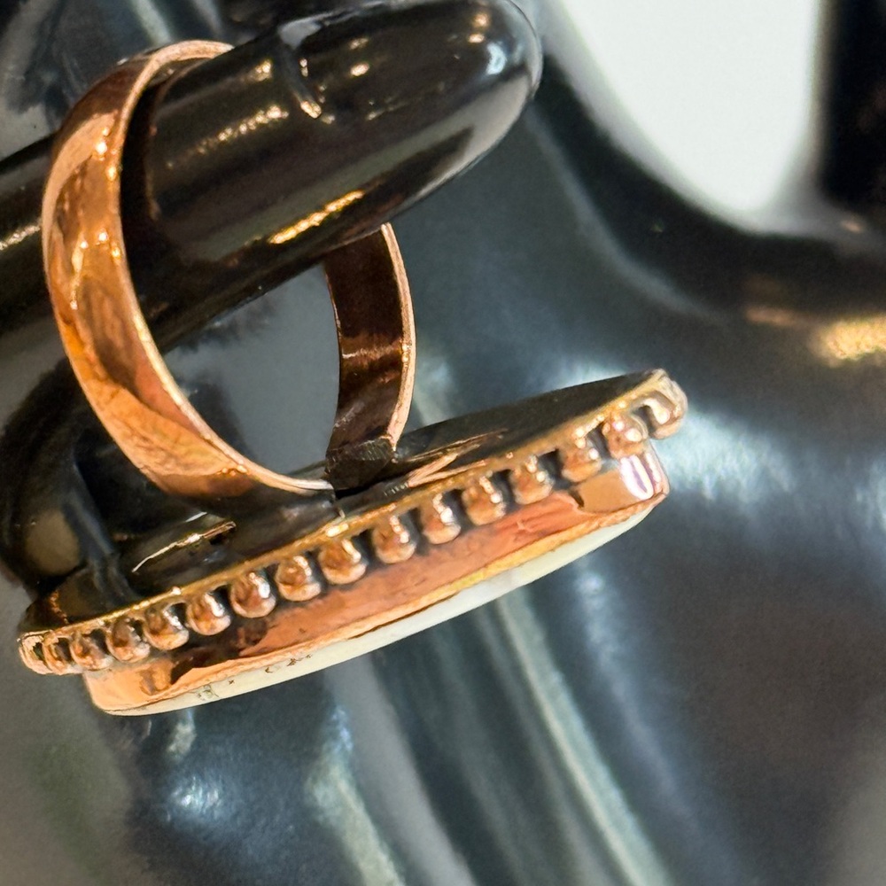 🆕 Dendrite Opal And Copper Ring Size 8 - 🆕 - Picture 4 of 9